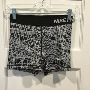 Nike Pro Black and White Patterned Workout Shorts